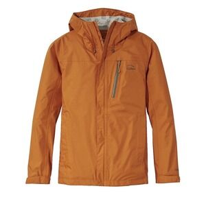 LL Bean Trail Model Rain Jacket Sz. L Amber Orange Waterproof Windproof Tek